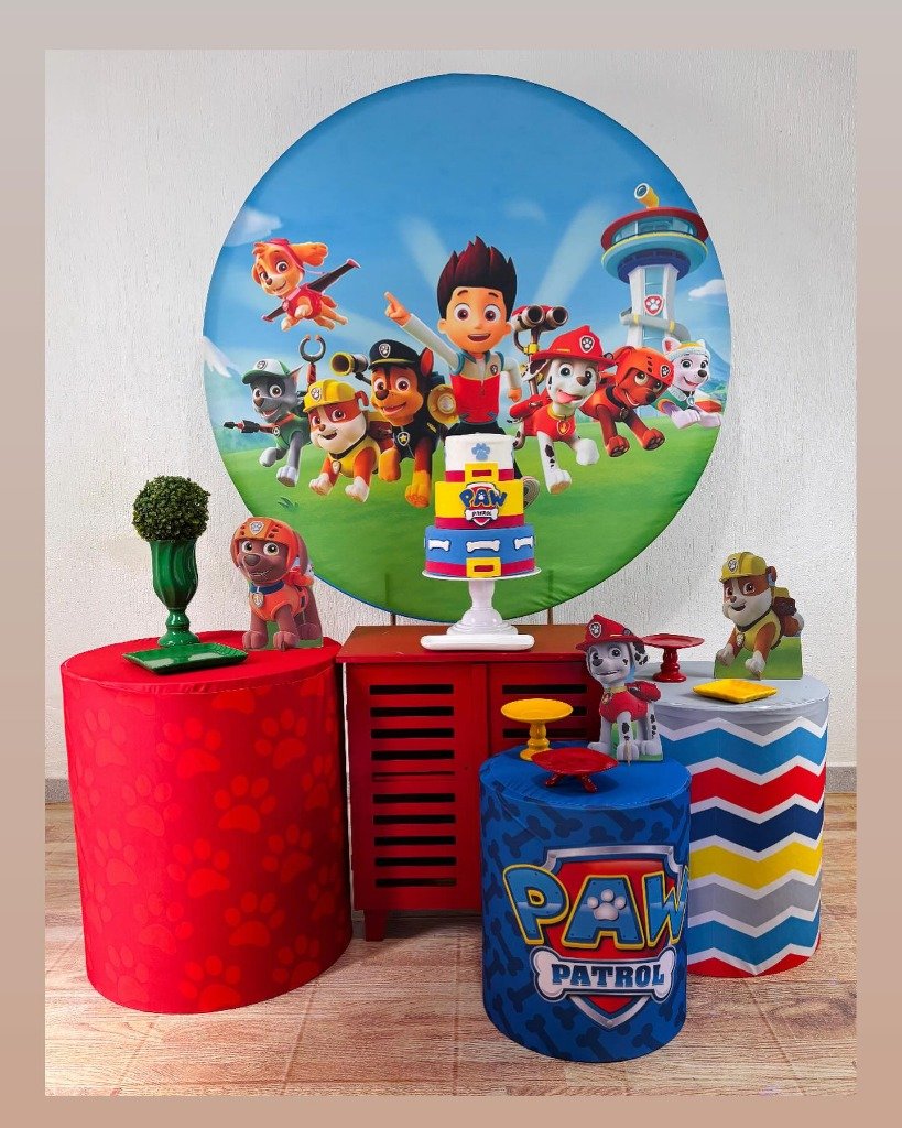 Decoração Pegue e Monte Tema Patrulha Canina - Maya Locações Piracicaba